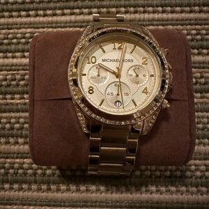 Michael Kors Gold-Tone Watch with Sparkling Details
